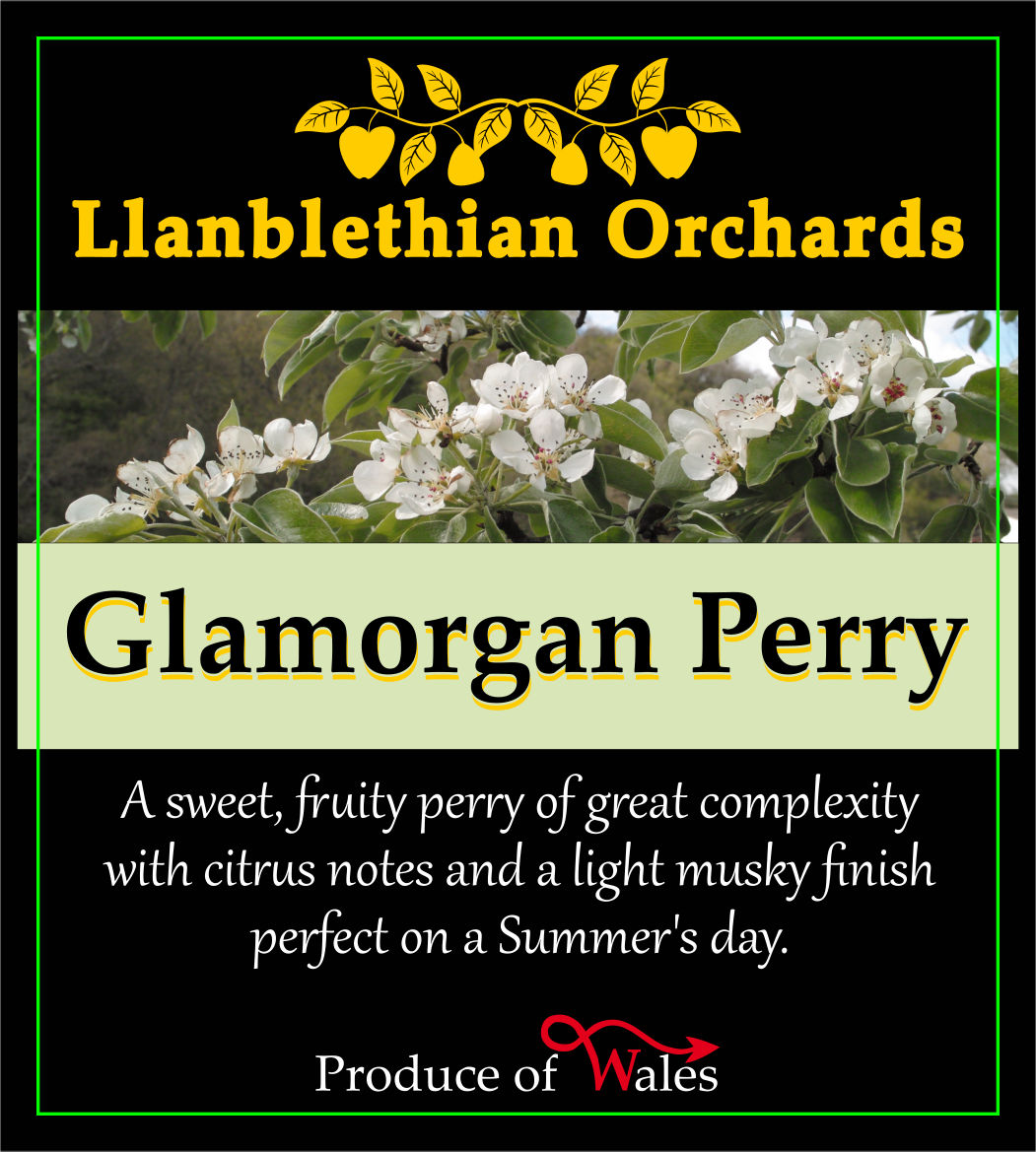 bottle label glamorgan perry branch logo is now in modern format llanblethian orchards cider