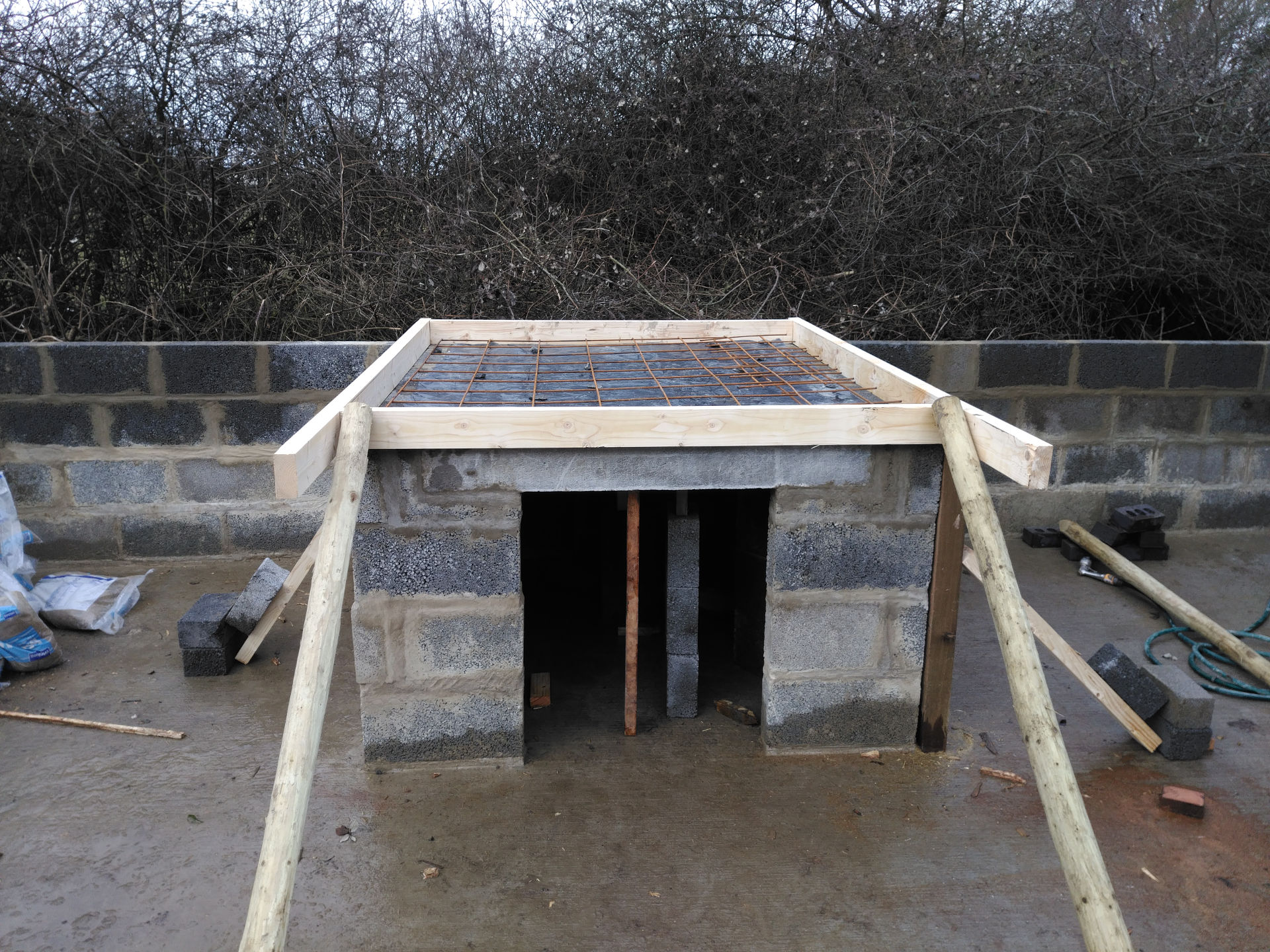 wood-fired oven Concrete slab being poured cowbridge